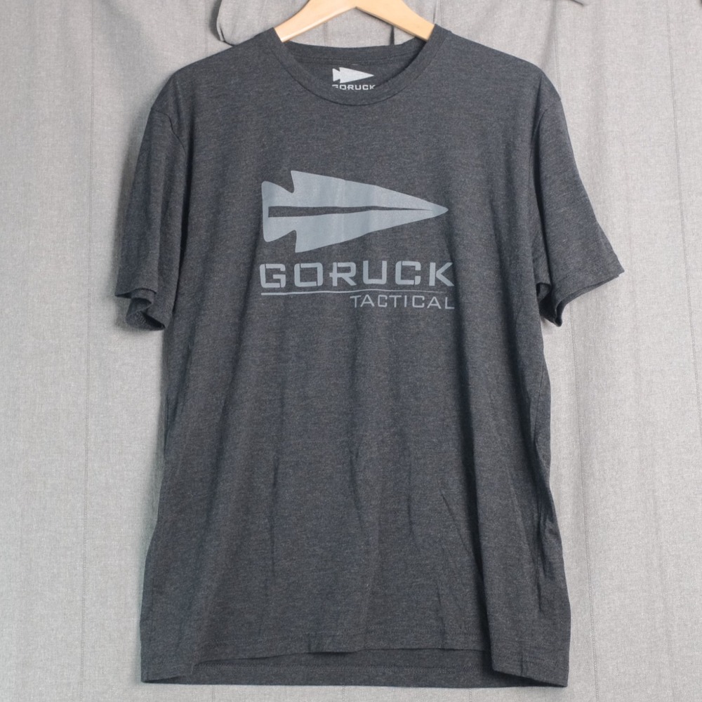 GoRuck T Shirt Men's Large Dark Gray Goruck Tactical Short Sleeve Tri Blend